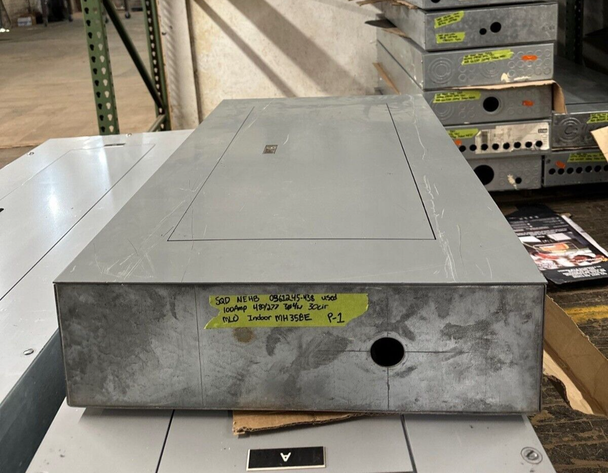 Square D NEHB Panelboard 100A 277/480V 3PH 4W Indoor Encl 30 Cir MLO Main Lug P001 Used