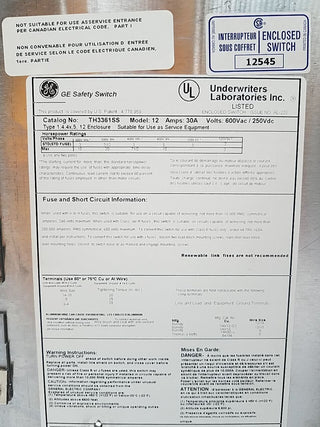 GE TH3361SS Used