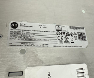 AB 2198-S086-ERS3 Kinetix 5700 Single Axis Inverter 86.0A Integrated Safety New