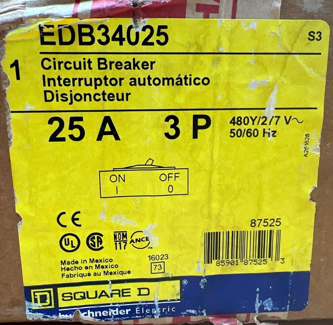 Square D EDB34025 New