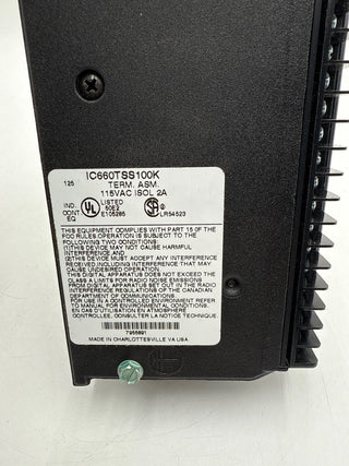 GE Fanuc IC660BBS103L Genius ISOL W/O FS SW Block Cat 115V I/O Module New