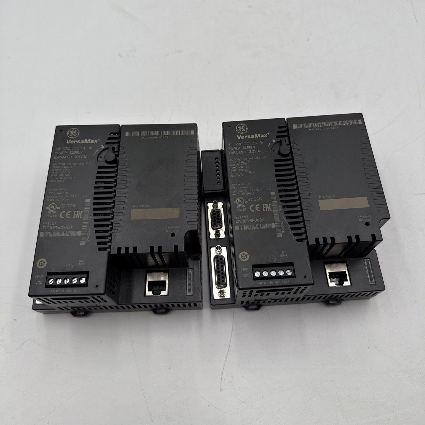 GE IC200CPUE05-LT VersaMax CPU Module With IC200PWR002H Power Supply 24VDC Used