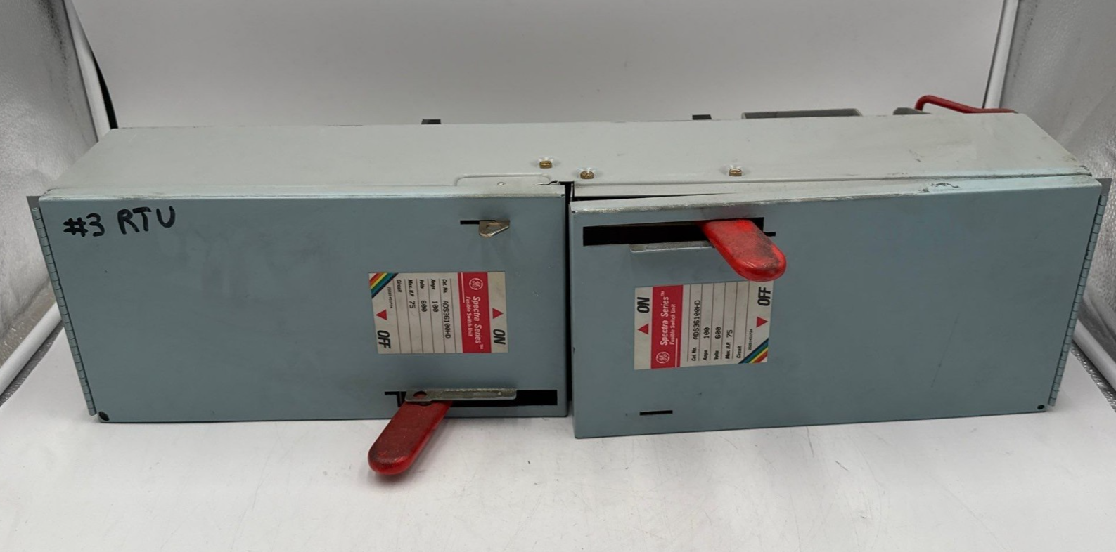 GE ADS36100HD Fusible Panelboard Switch 100A 3P 600V SPECTRA SER 100 Amp 3 Pole Used