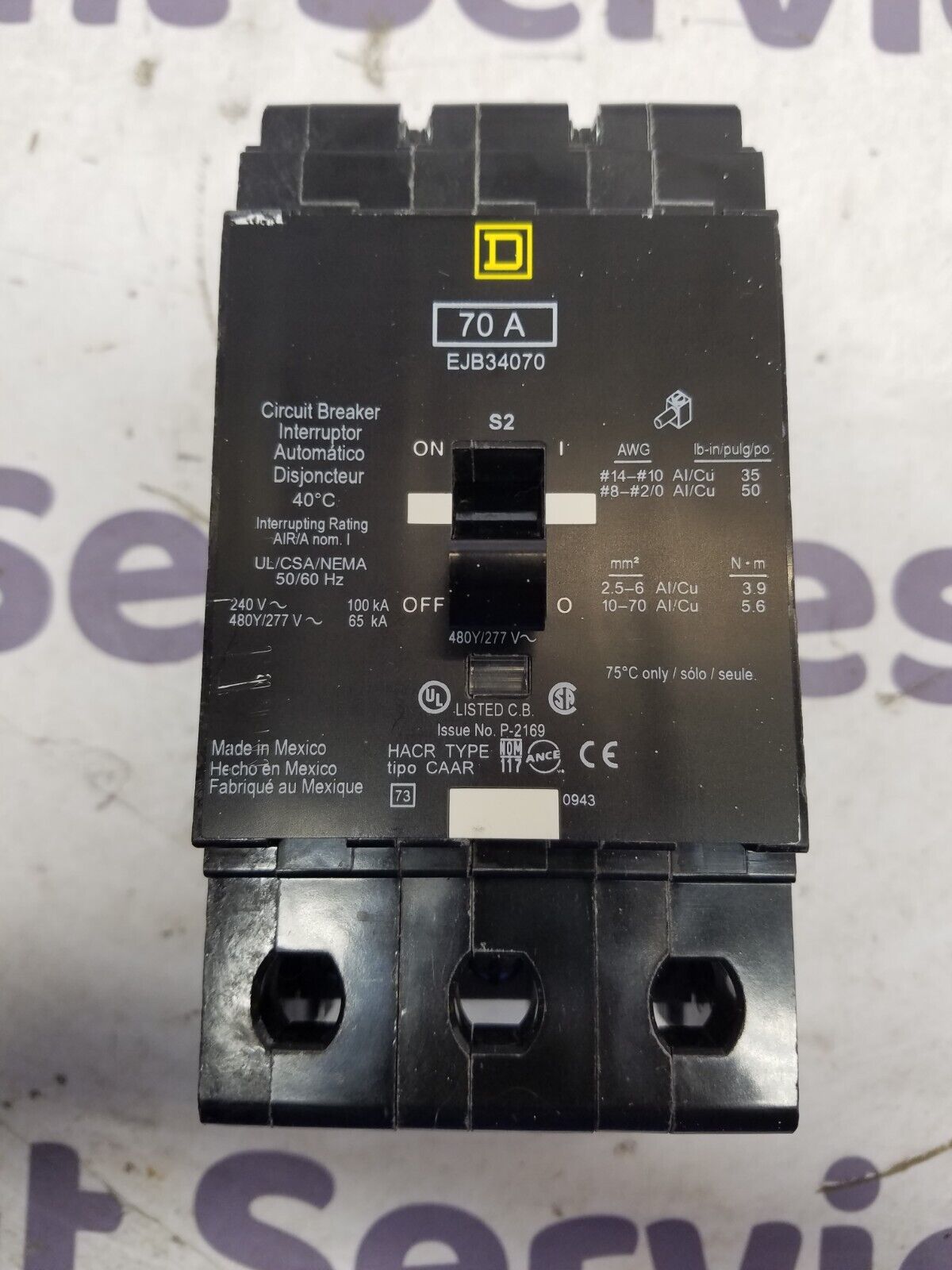 Square D EJB34070 Used