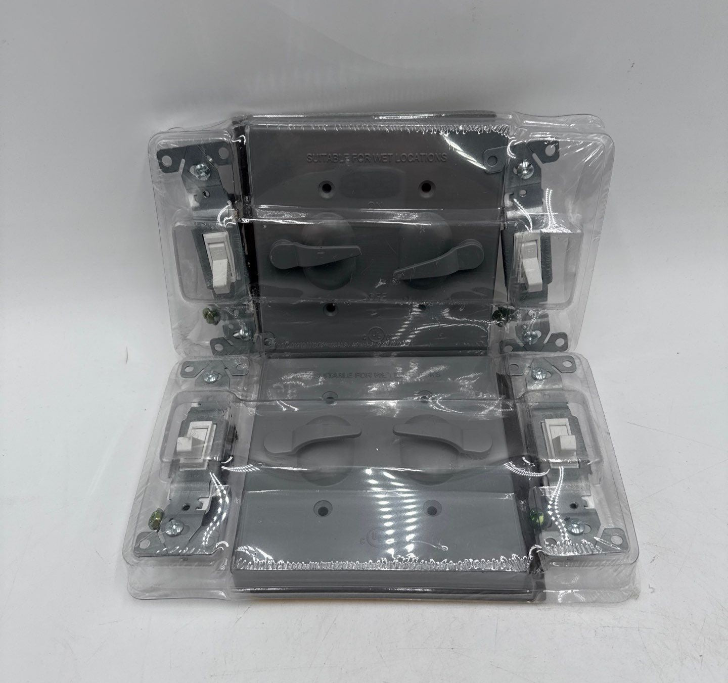 Titan TWTC221G 2 Gang Double Toggle Switch Cover 15A 120V 1/2HP New