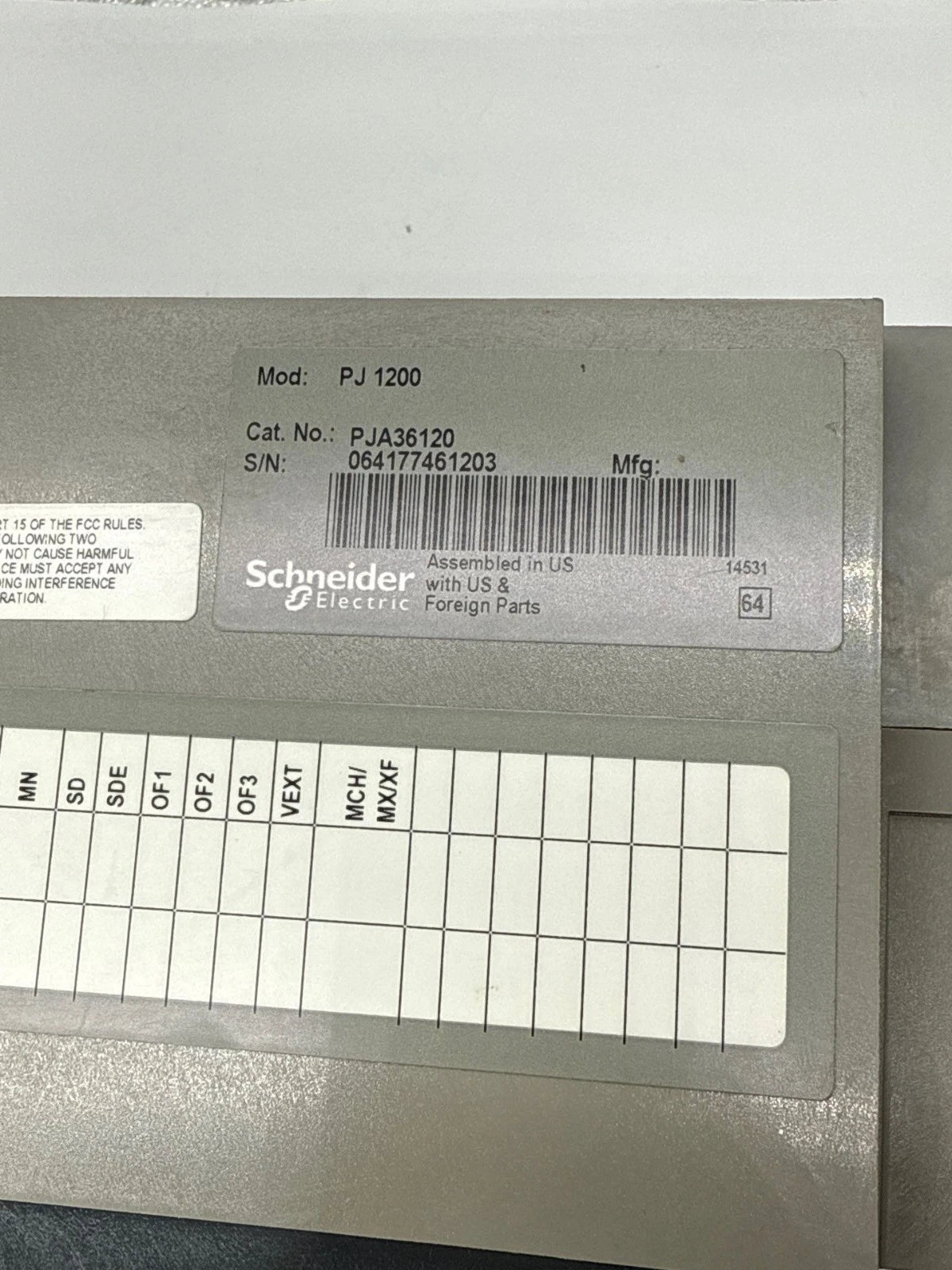 Sq D PJA36120 I‑Line Circuit Breaker 1200A 3P 600V PJA 1200 Amp PowerPact New New