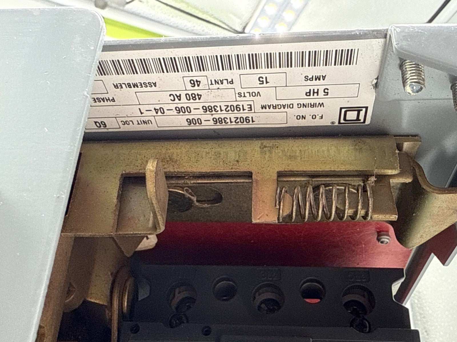 Square D Model 6 6" 15A Breaker Combo MCC Bucket Size 1 Starter GJL36015M03 Used