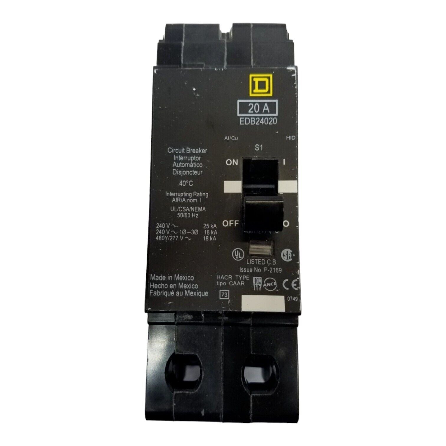 Square D EDB24020 Used
