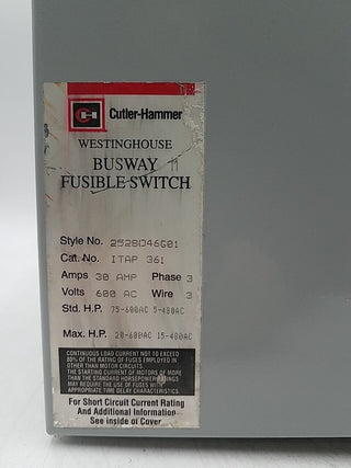 Cutler-Hammer ITAP-361 Used