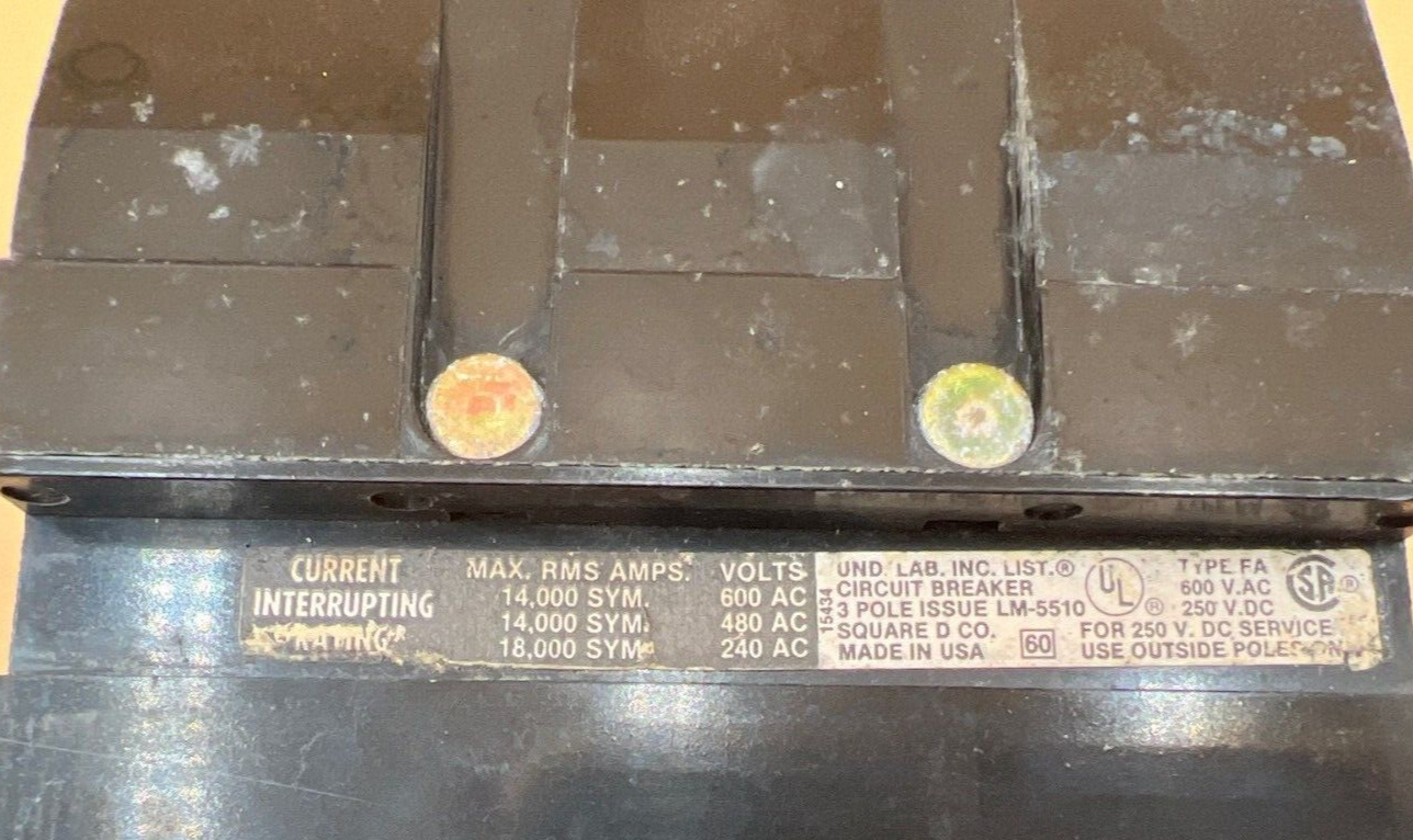 Square D FA36020 Used