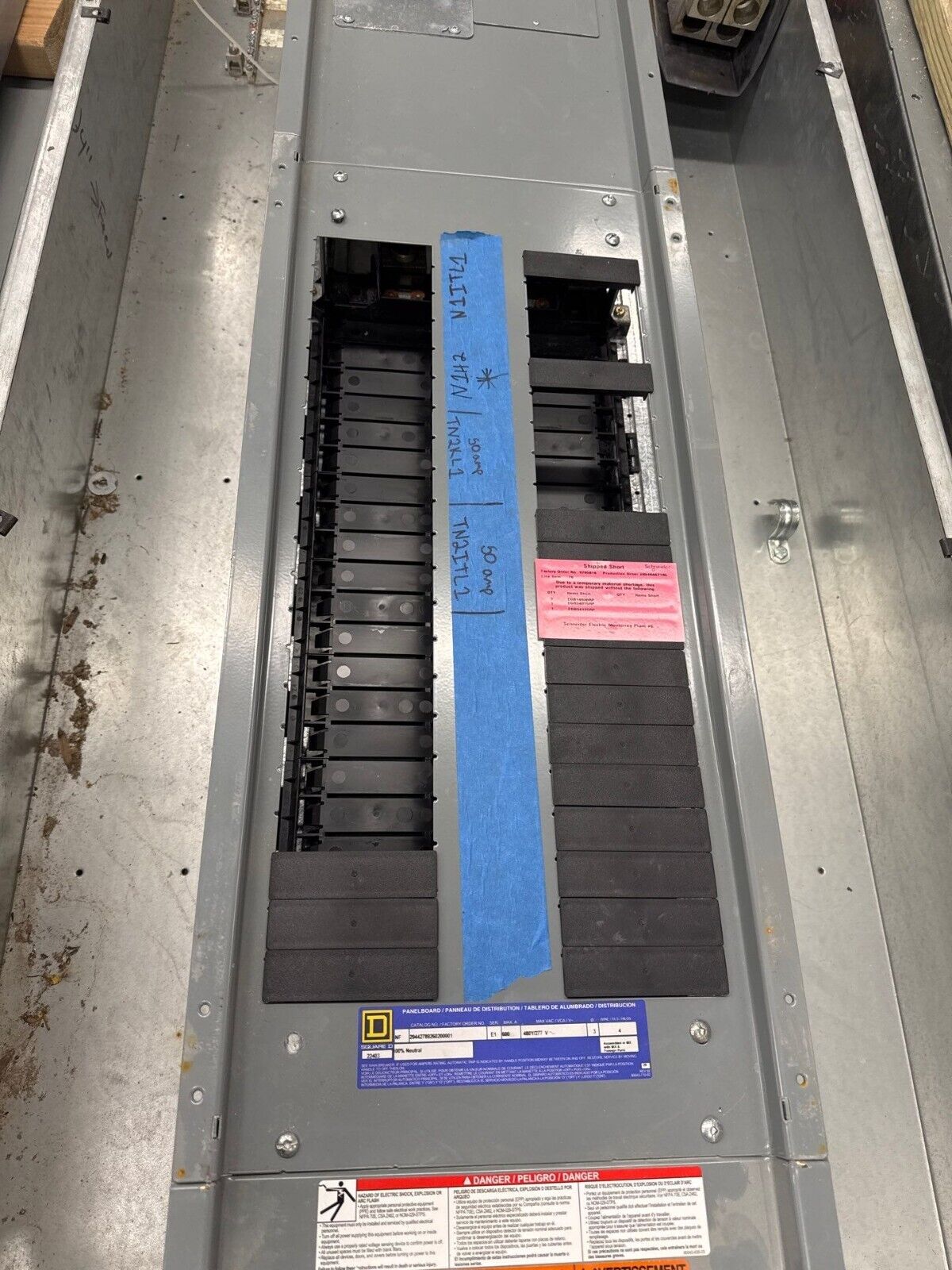 Square D NF Panelboard 600A 480Y/277V 3PH 4W 42 Cir Indoor Encl MCB LGP36600U31X P608 Used