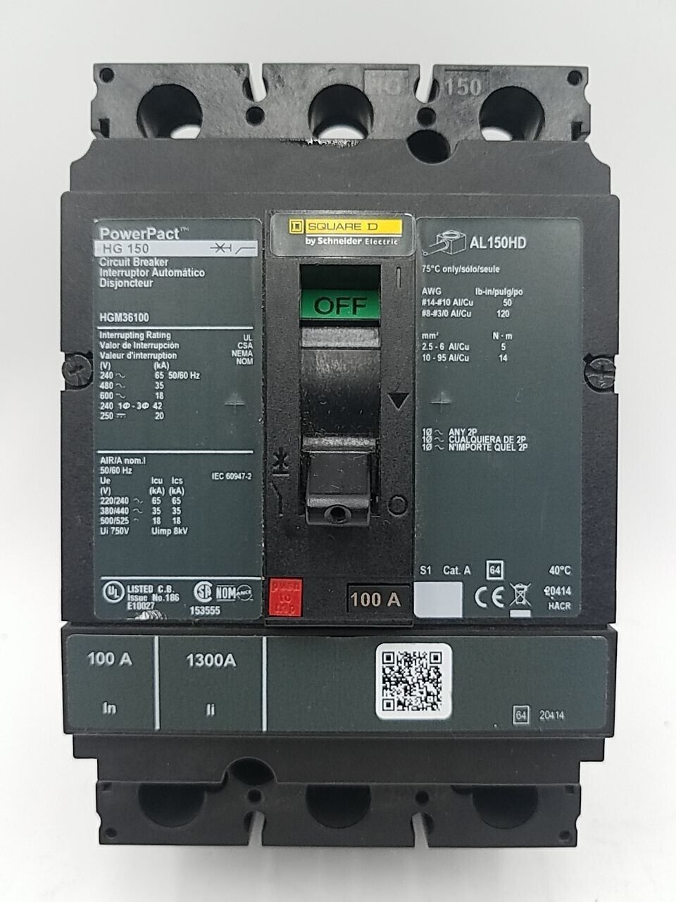 Square D HGM36100 New