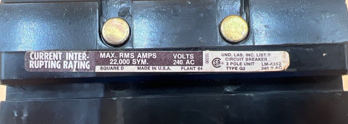 Square D Q232125H Used