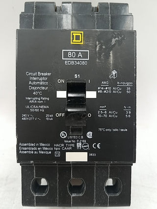 Square D EDB34080 Used