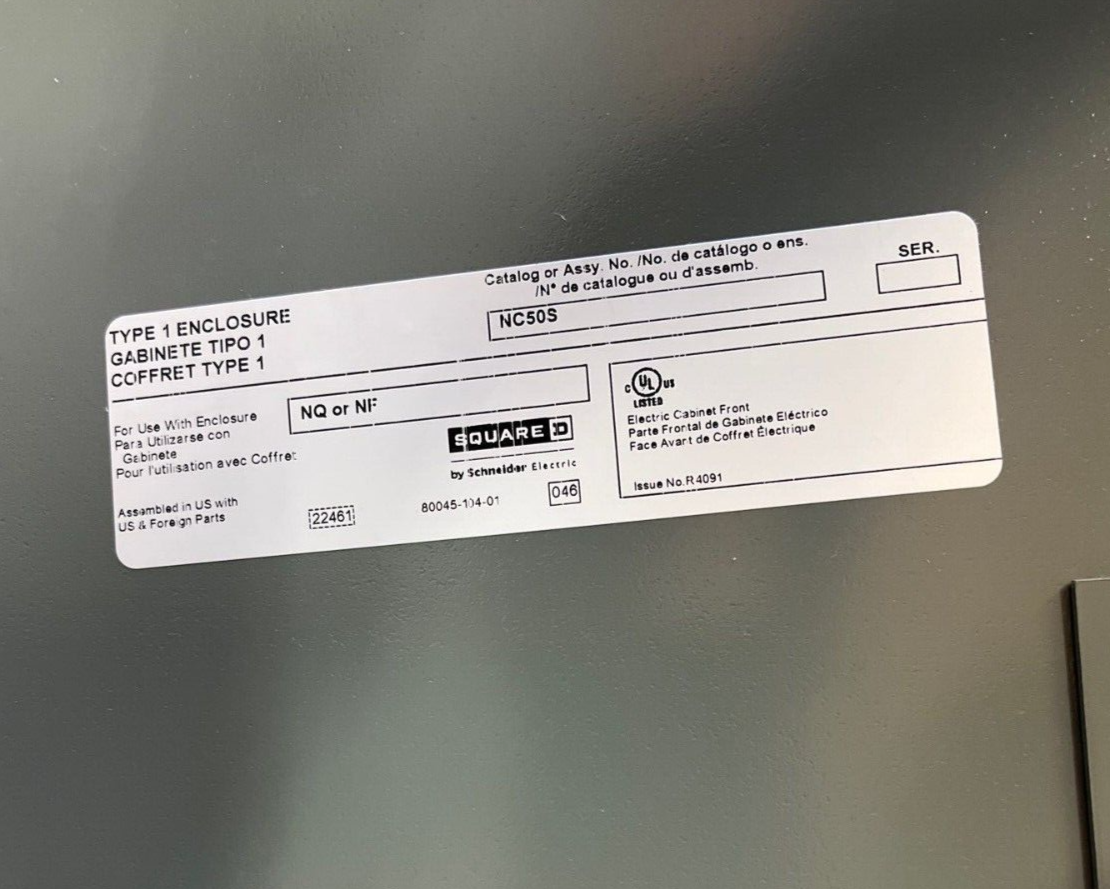 Square D NF Panelboard 100A 480/277V 3PH 4W 42 Circuit Indoor Encl MCB HDP36100 P005 New