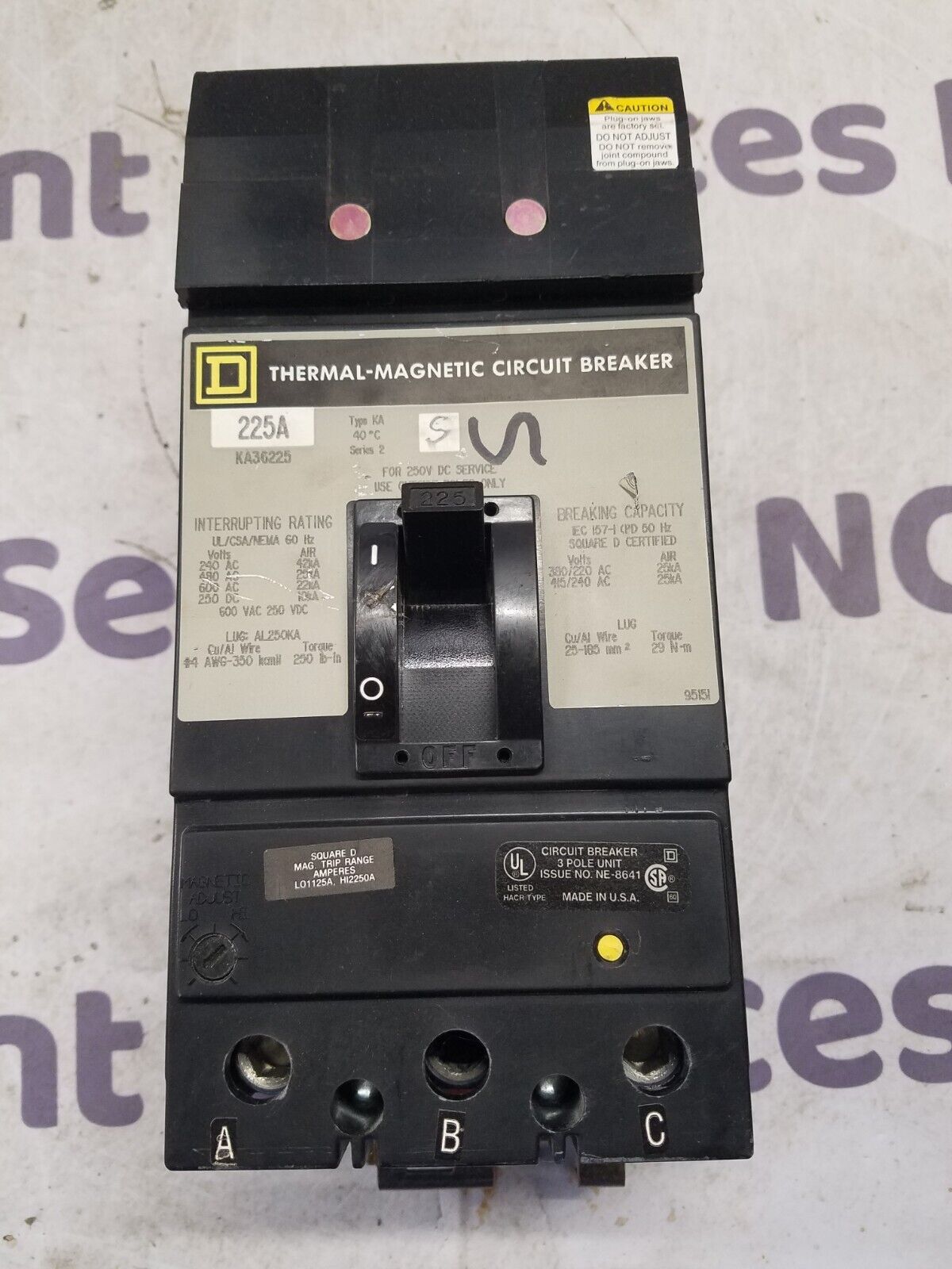 Square D KA36225 Used