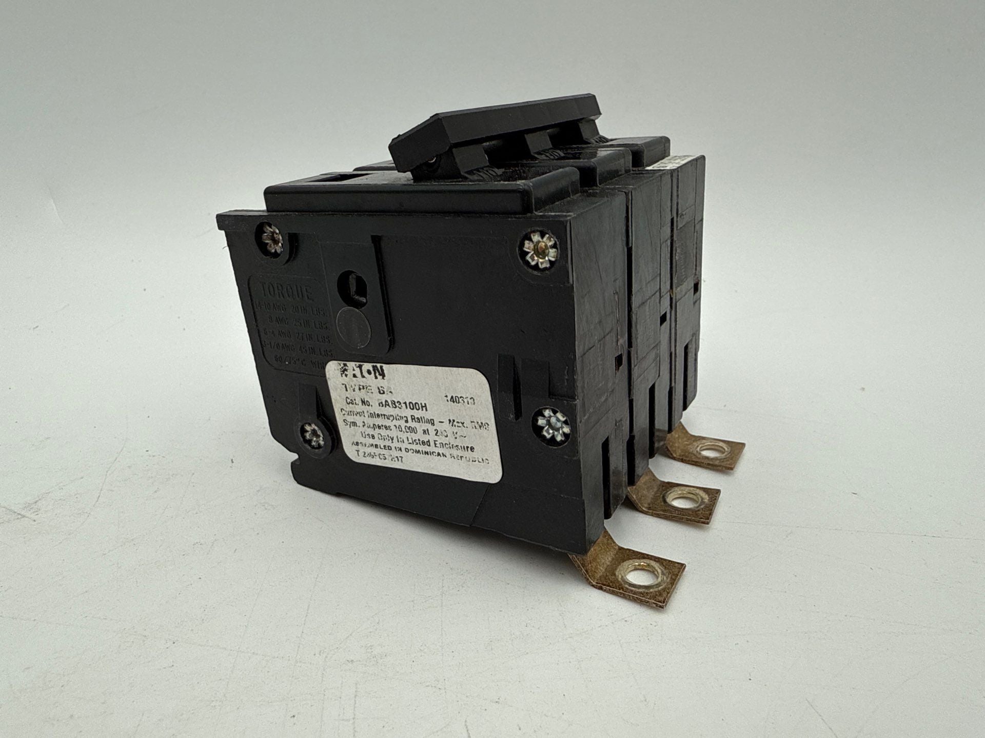 Eaton BAB3100H Circuit Breaker 100A 3P 240V BAB 100 Amp 3Pole Bolt On 3PH BA3100 Used