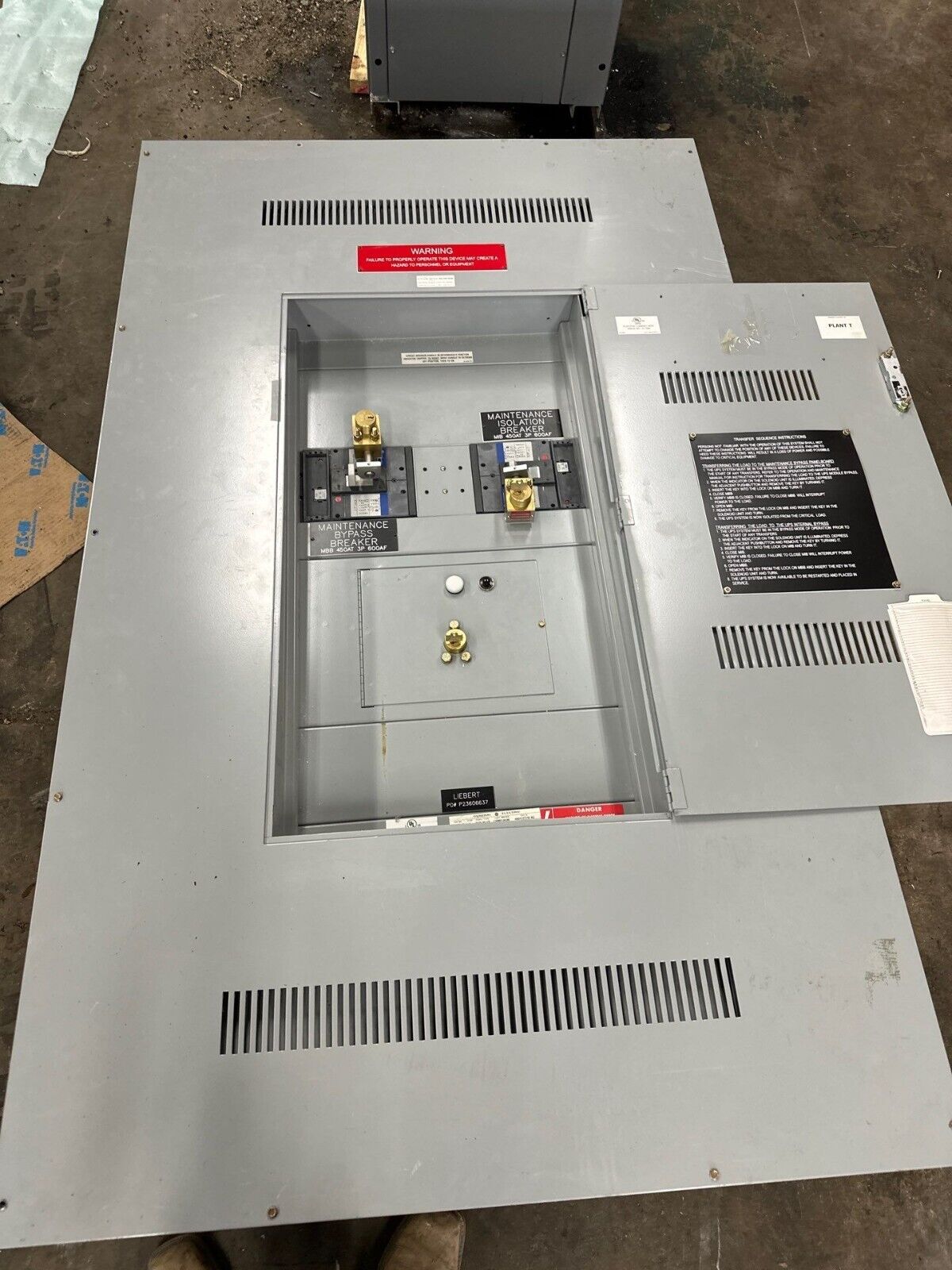 GE SCP Plus Panelboard 600A 480Y/277V 3PH 4W Indoor Encl SGHA36AT0600 MCB Panel P490 Used