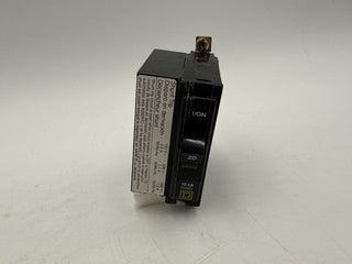 Square D QOB1201021 Circuit Breaker 20A 1P 120/240V QOB 20 Amp Shunt Trip Used