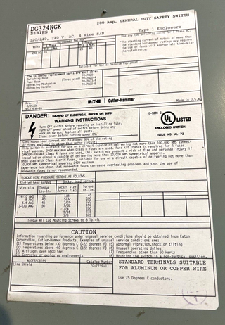 Eaton DG324NGK Used