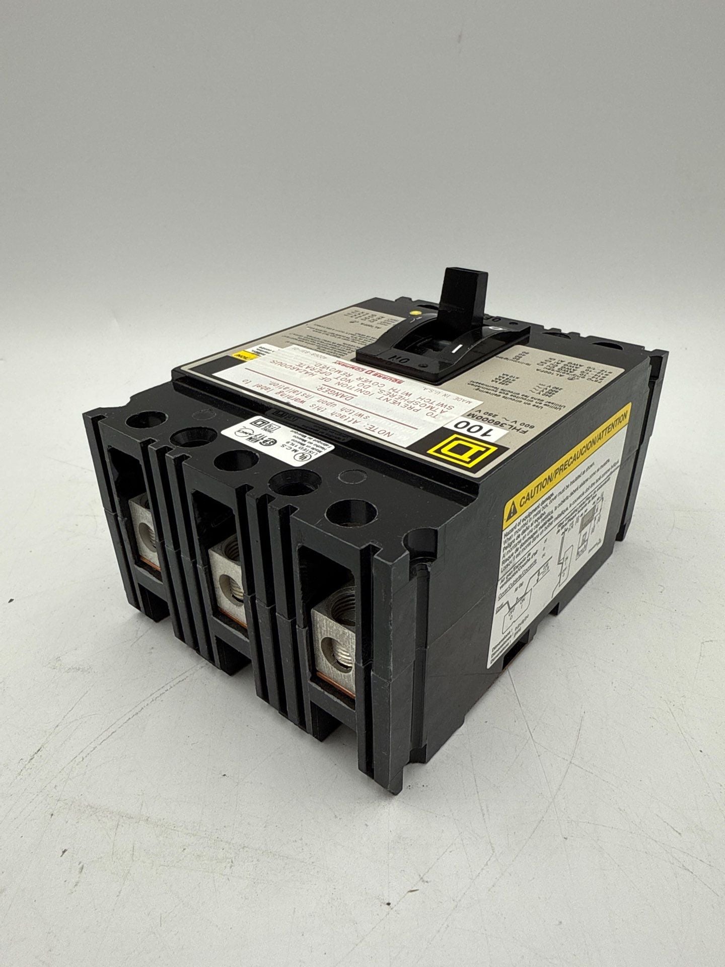 Square D FHL36000M Circuit Breaker 100A 3P 600V 3PH FHL 3 pole 100 Amp Used