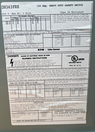 Eaton DH363FRK