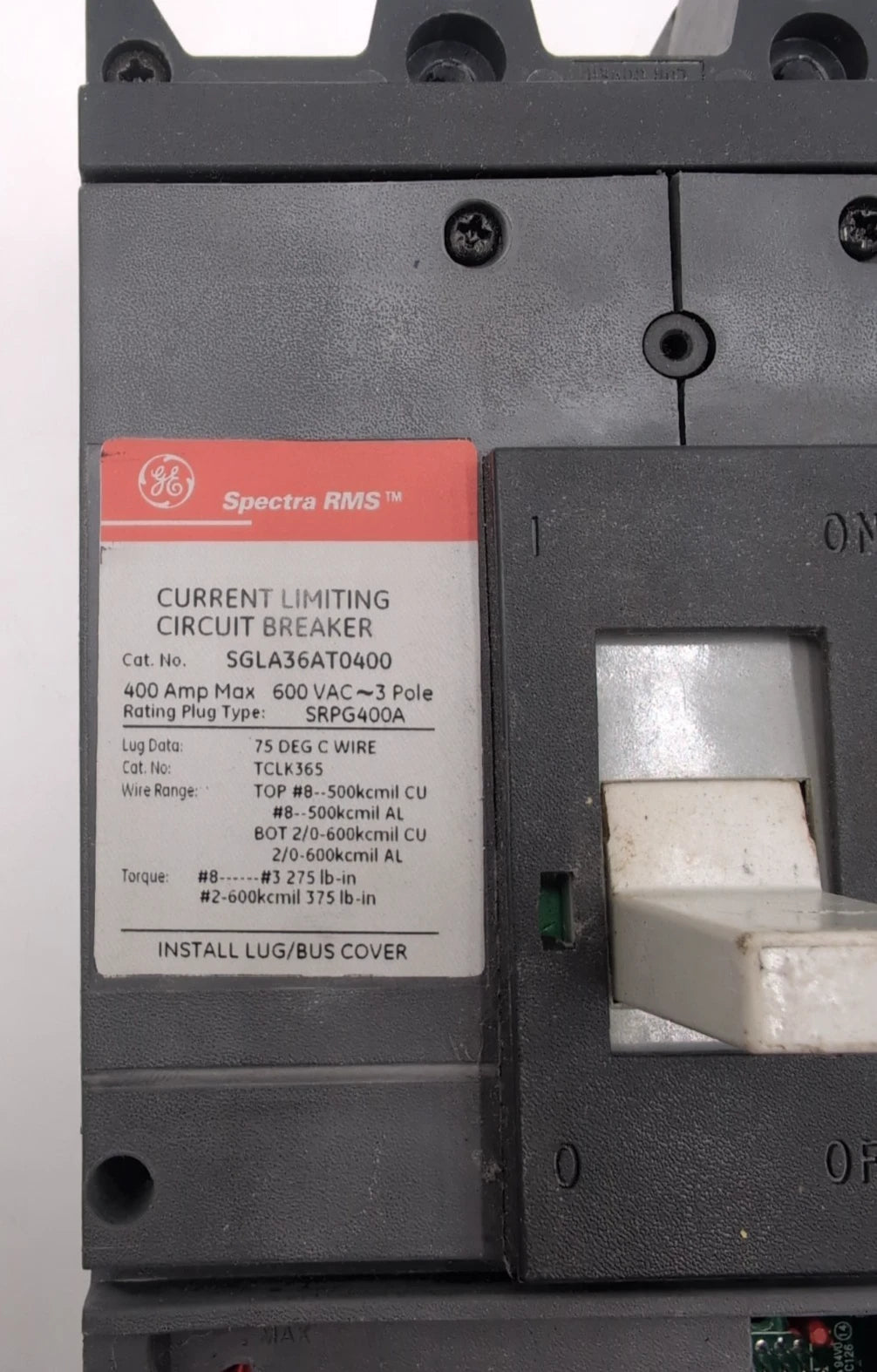 General Electric SGLA36AT0400 Circuit Breaker 400A 3P 600V SGLA 400 Amp 600VAC New