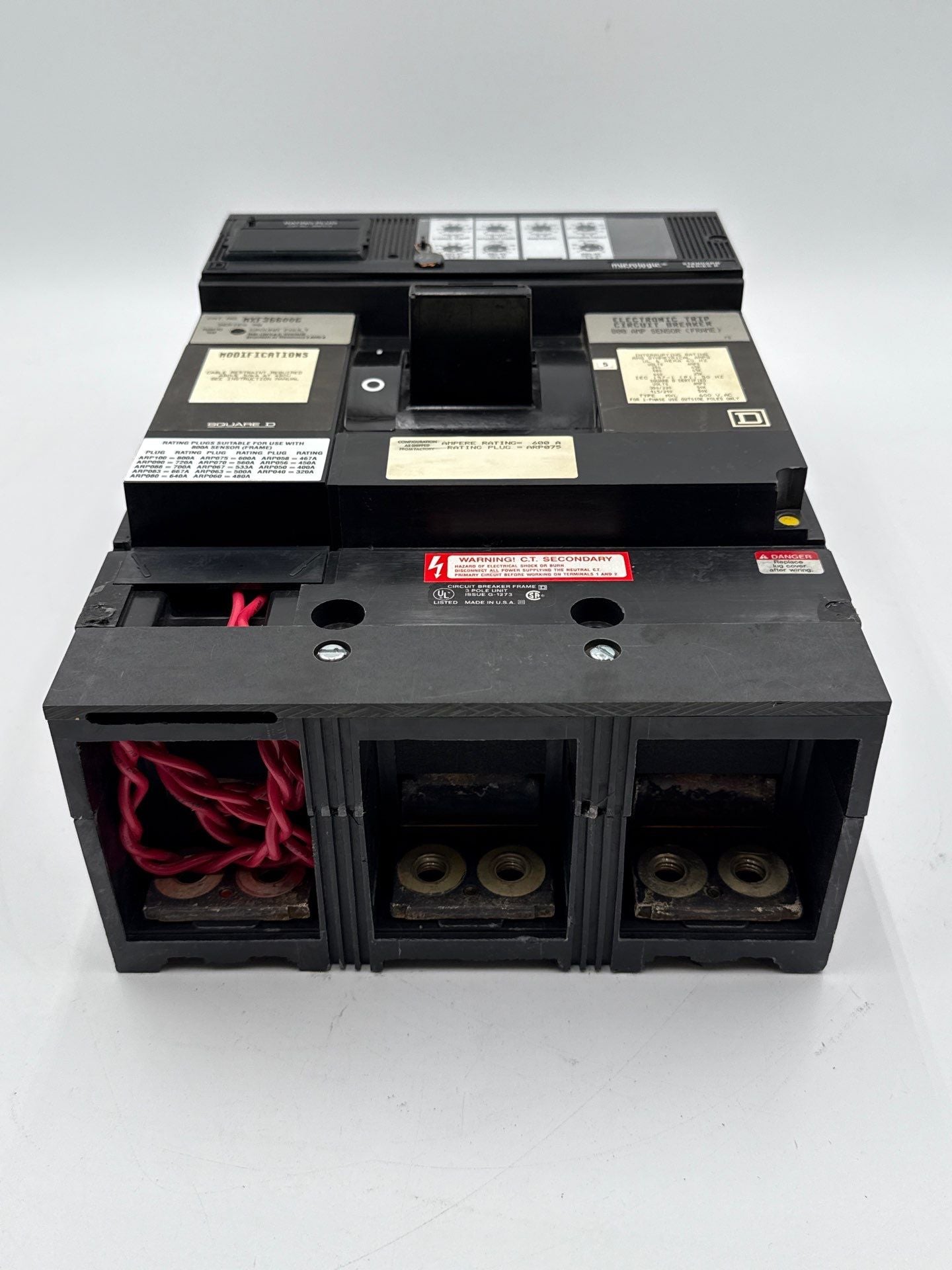 Square D MXF36600G Circuit Breaker 600A 3P 600V MXF 600 Amp Ground Fault LSIG Used