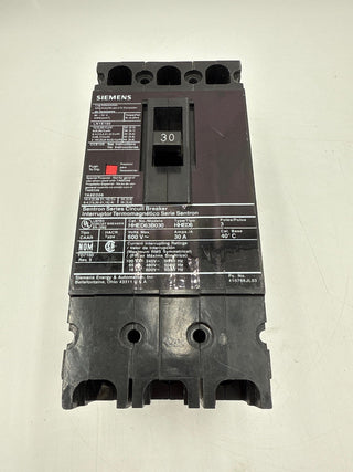 Siemens HHED63B030 Circuit Breaker 30A 3P 600V HHED Bolt On 30 Amp 3 Pole Used