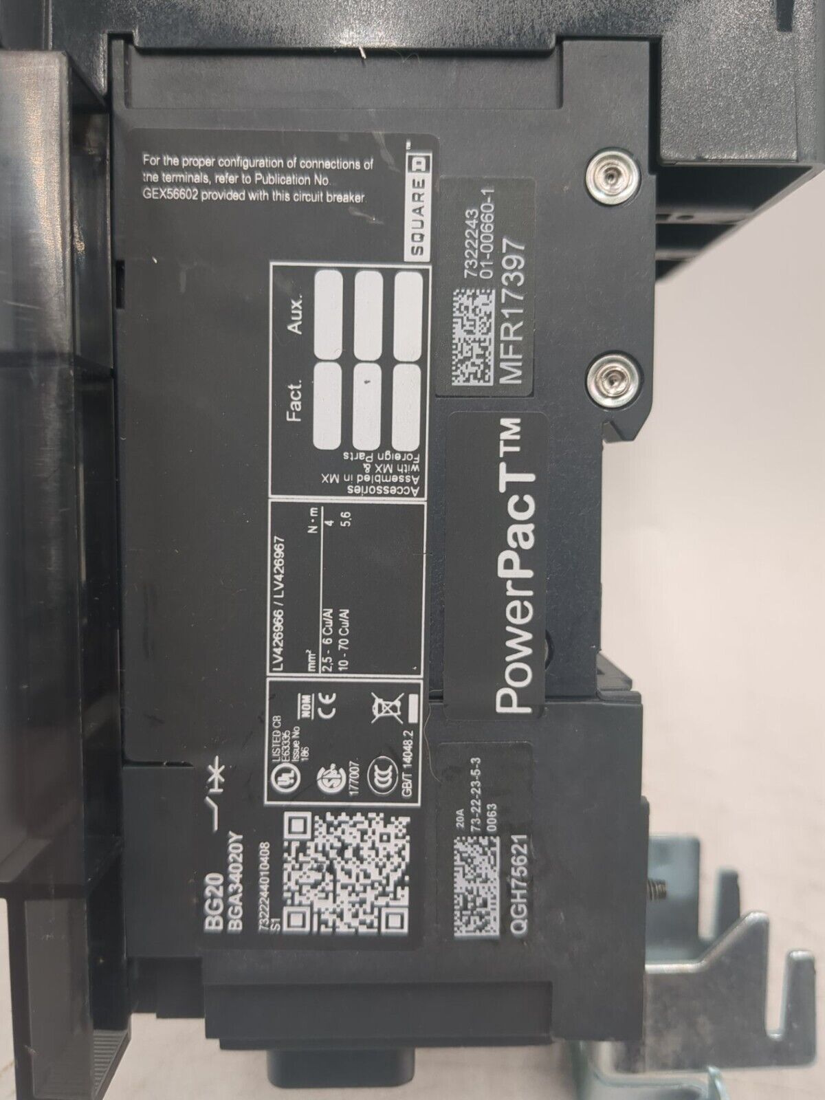 Square D BGA34020Y Used