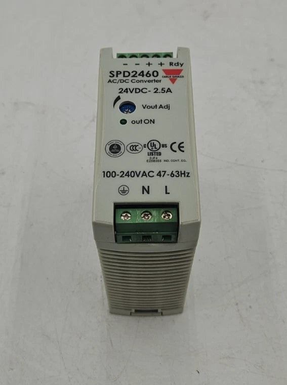 Carlo Gavazzi SPD24601 24VDC 2.5A Switching Power Supply DIN AC/DC Converter Used