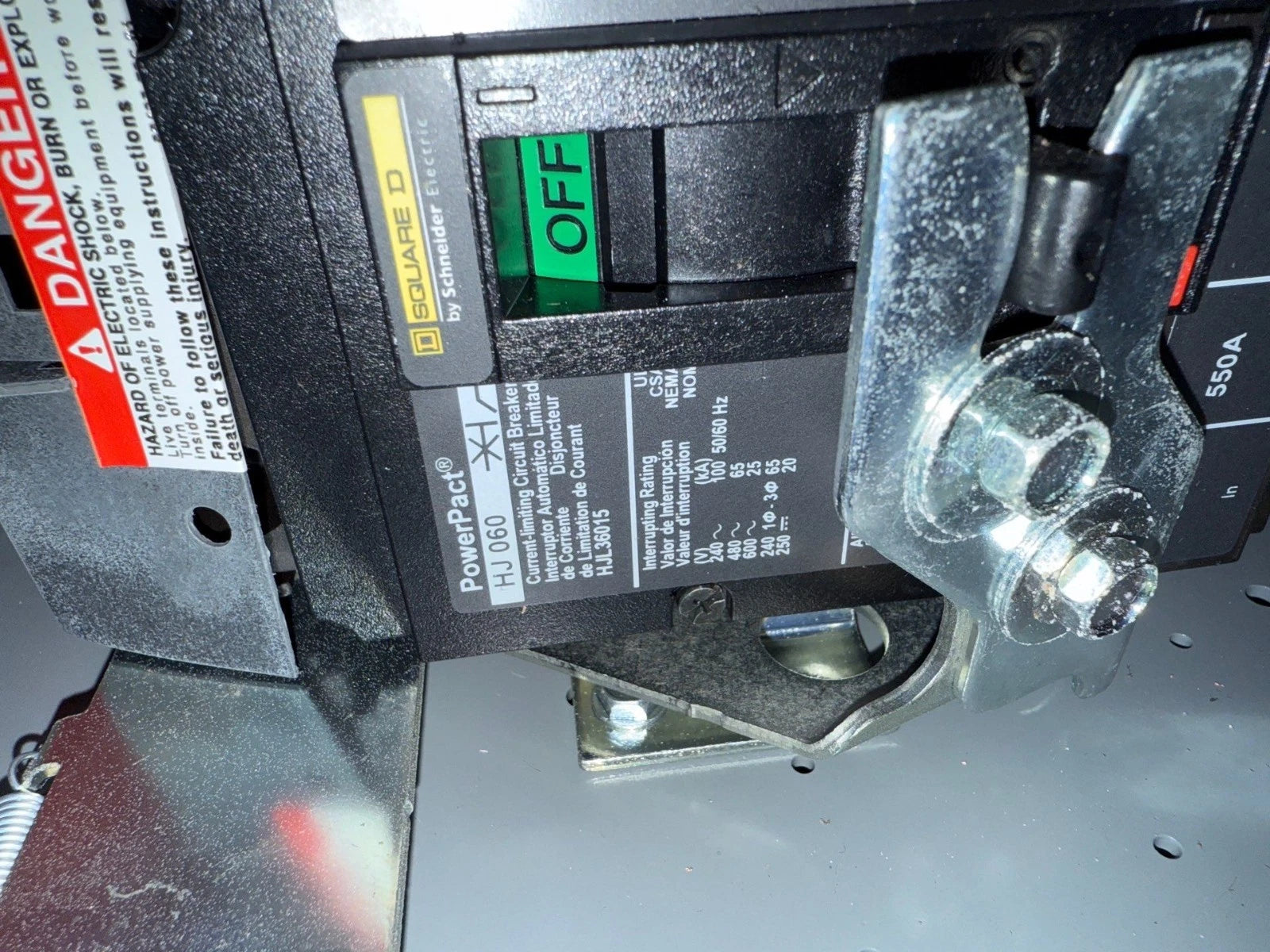 6" Square D Model 6 15A MCC Feeder Bucket HJL36015 Breaker 15 Amp HJL New