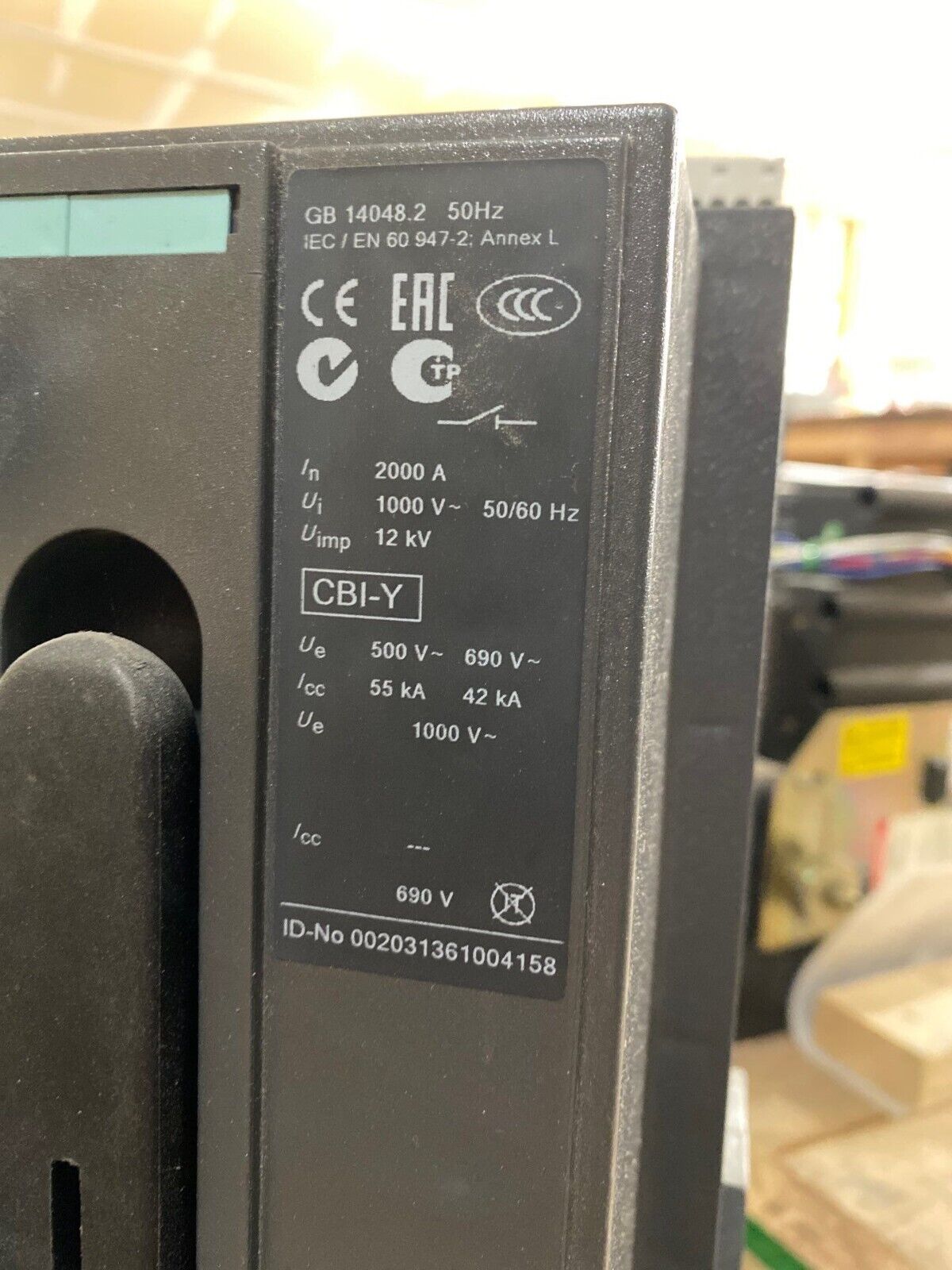 Siemens 3WL1120-2AA31-5FF4-Z Used