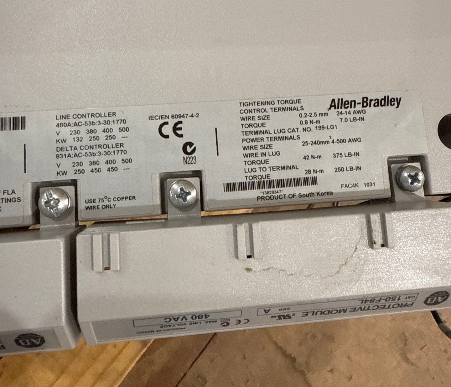 Allen Bradley 150-C480NBD SMC-3 480A Smart Motor Controller Used