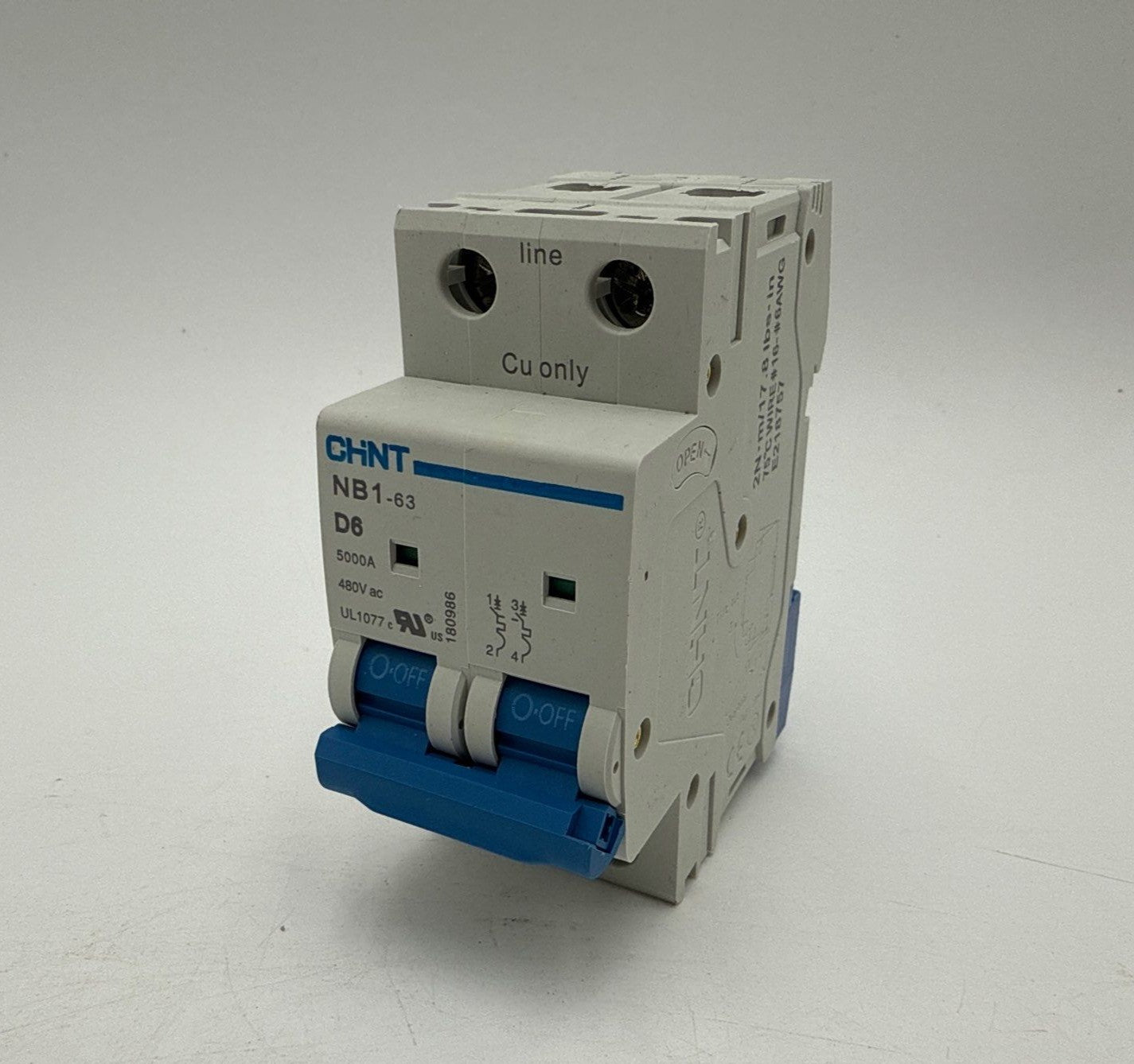 CHINT NB1-D6-2P Miniature Circuit Breaker 6A 2P 480V DIN Rail NB1D62P New