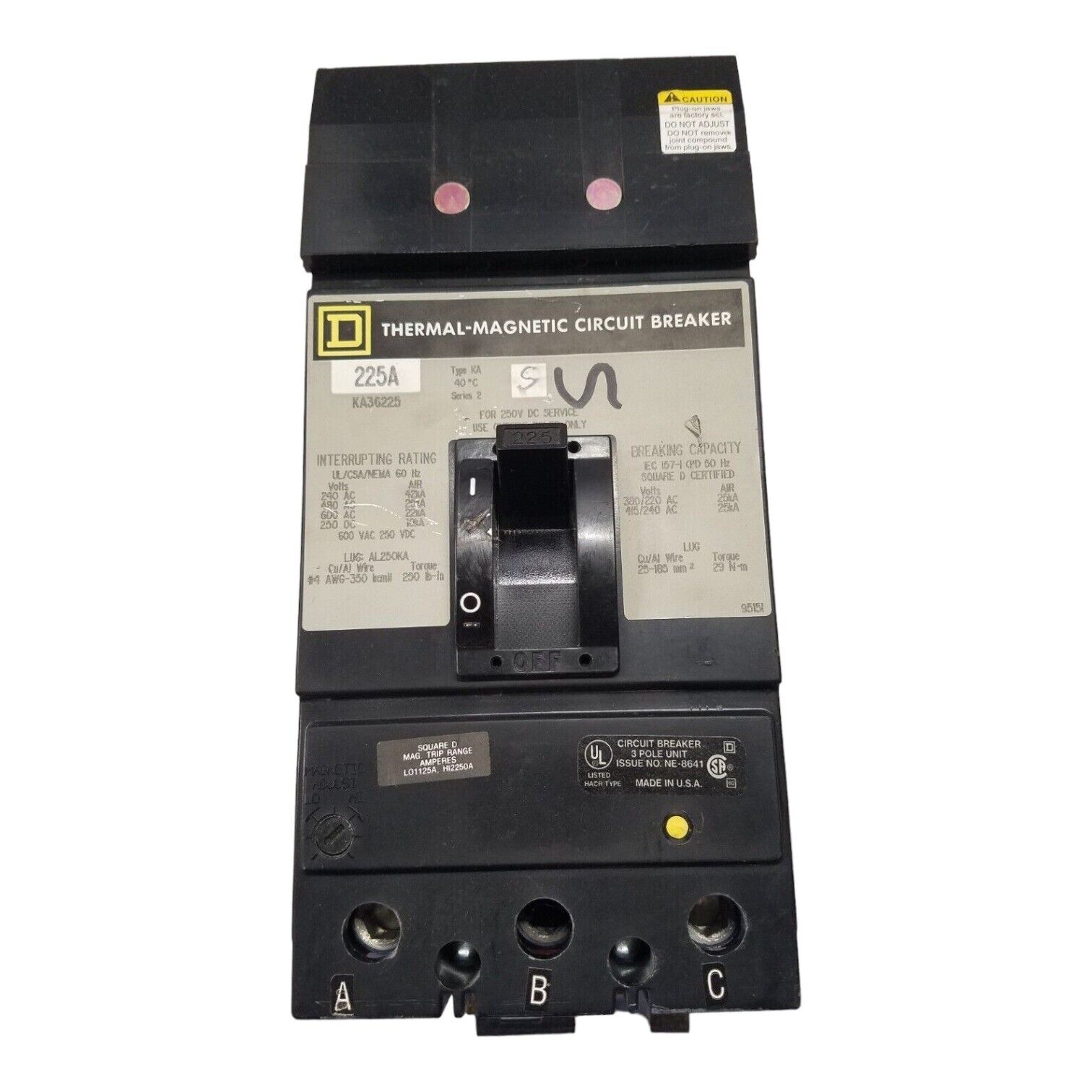 Square D KA36225 Used