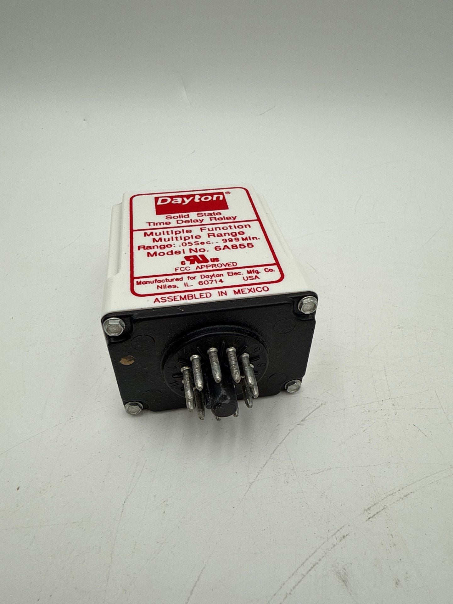 Dayton 6A855 Time Delay Relay 120VAC 10A DPDT .05Sec - 999min New