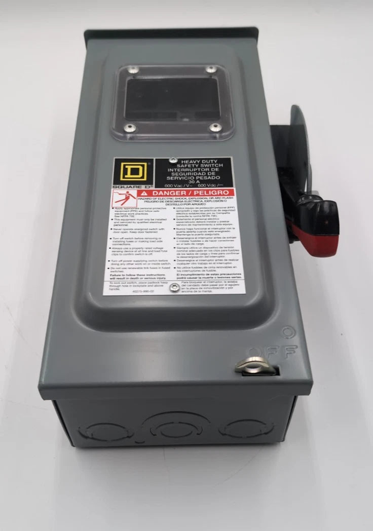 Square D H361NRB Safety Disconnect Switch 30A 3P 600V Type 1 Encl with Window New