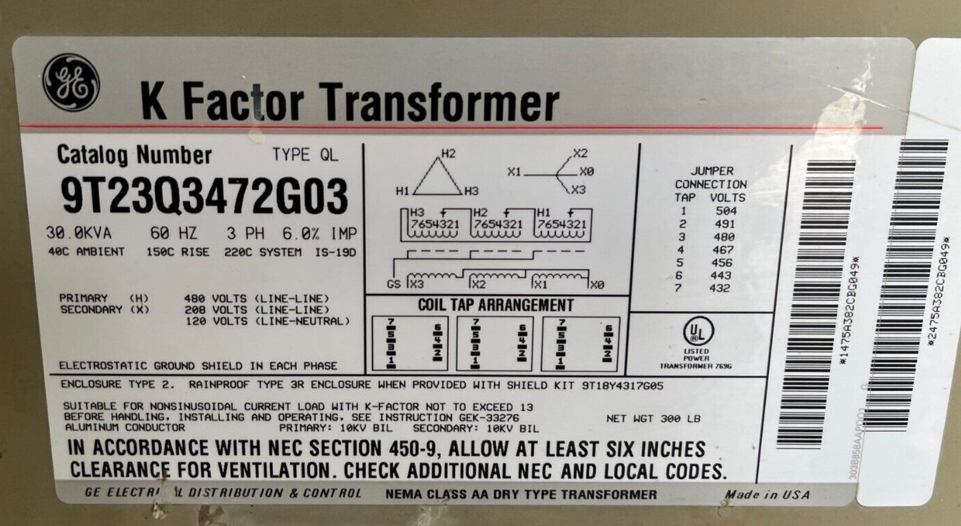 GE 9T23Q3472G03 Used