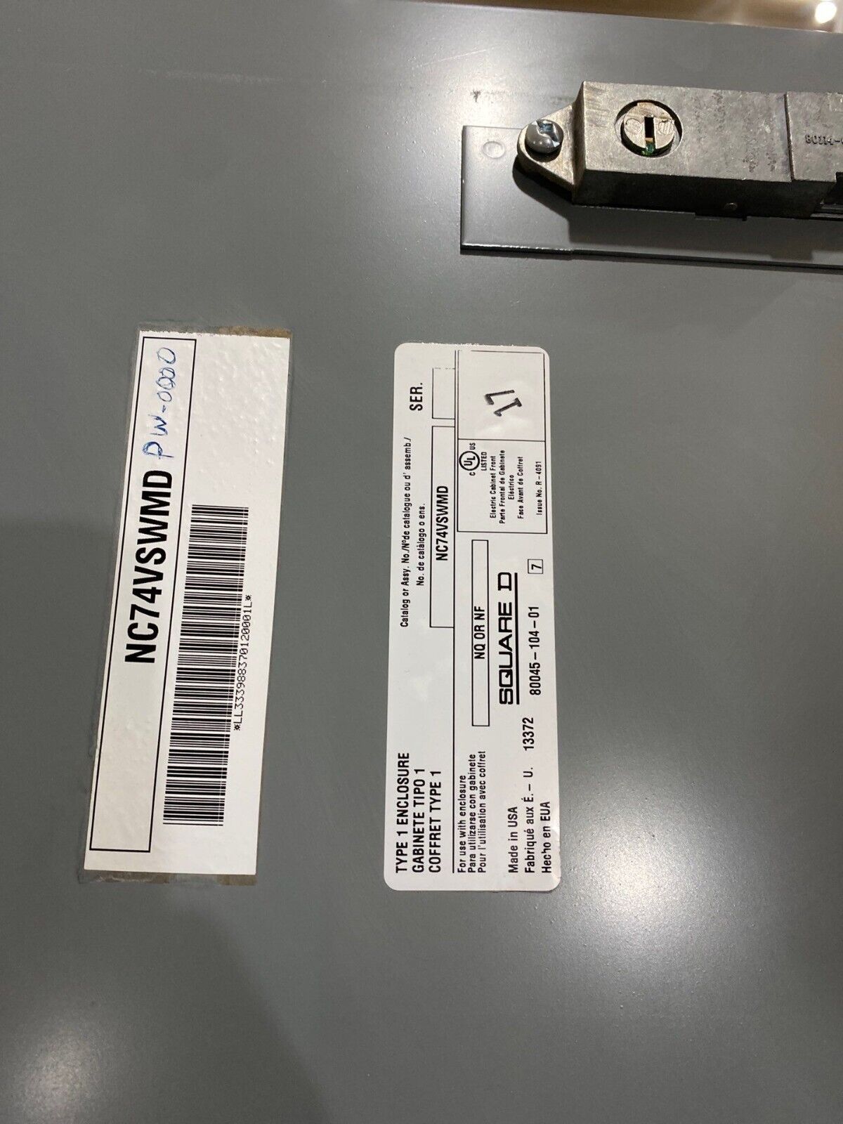 Square NF Panelboard 600A 480/277V 3PH 4W 66 Cir Indoor Encl MLO 600 Amp MH74BE P653 Used