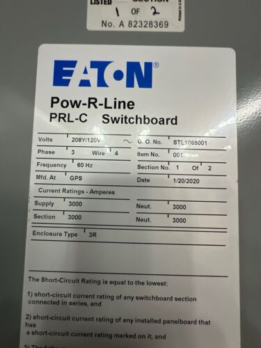 Eaton EATON-3000A-3PH-4W-3R-SWBD-MLG-2-SEC New