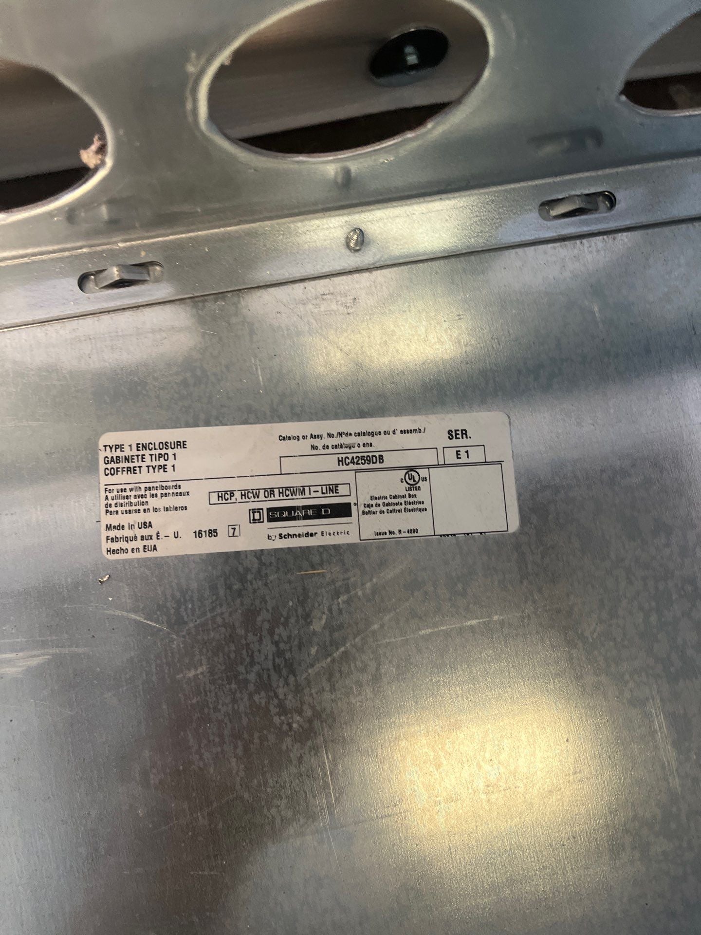 Square D HCP I-Line Panelboard 1200A 480/277V 3PH 4W 30Cir MLO Indoor Encl HC4259DB Used