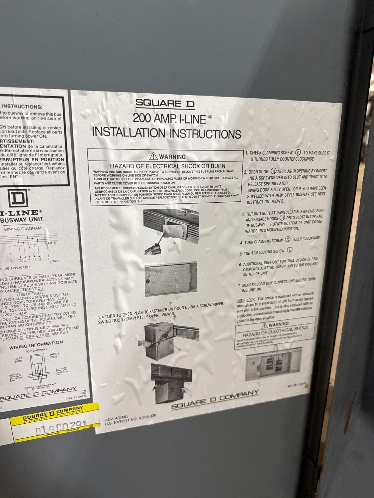 Square D PQ4620G Busplug I-Line Busway Switch 200A 3P 4W 277/480V PQ-4620G Used