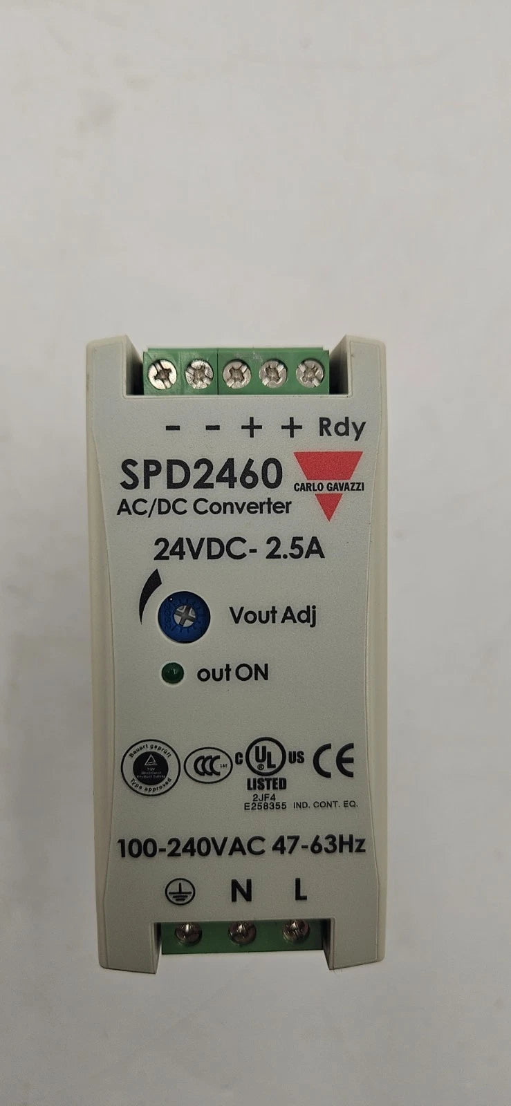 Carlo Gavazzi SPD24601 24VDC 2.5A Switching Power Supply DIN AC/DC Converter Used