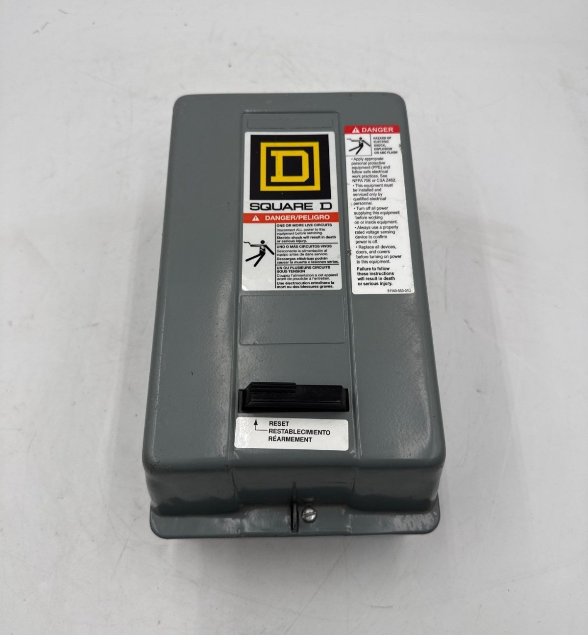 Square D 8536SAG12 Enclosed Starter NEMA Size 00 Coil 440/480V Type 1 Indoor Used