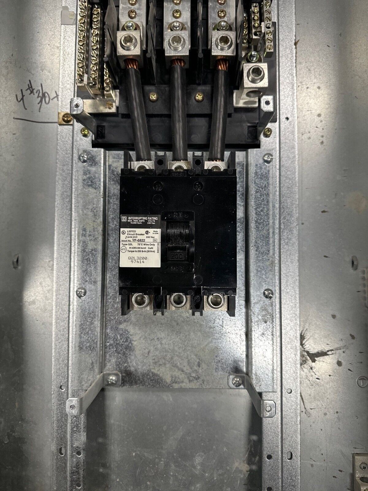Square D NQOD Panelboard 225A 208/120V 3PH 4W MCB Q2L3200 42 Circuit Indoor Encl P345 Used