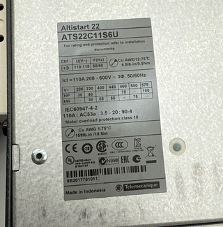 Schneider Electric ATS22C11S6U New