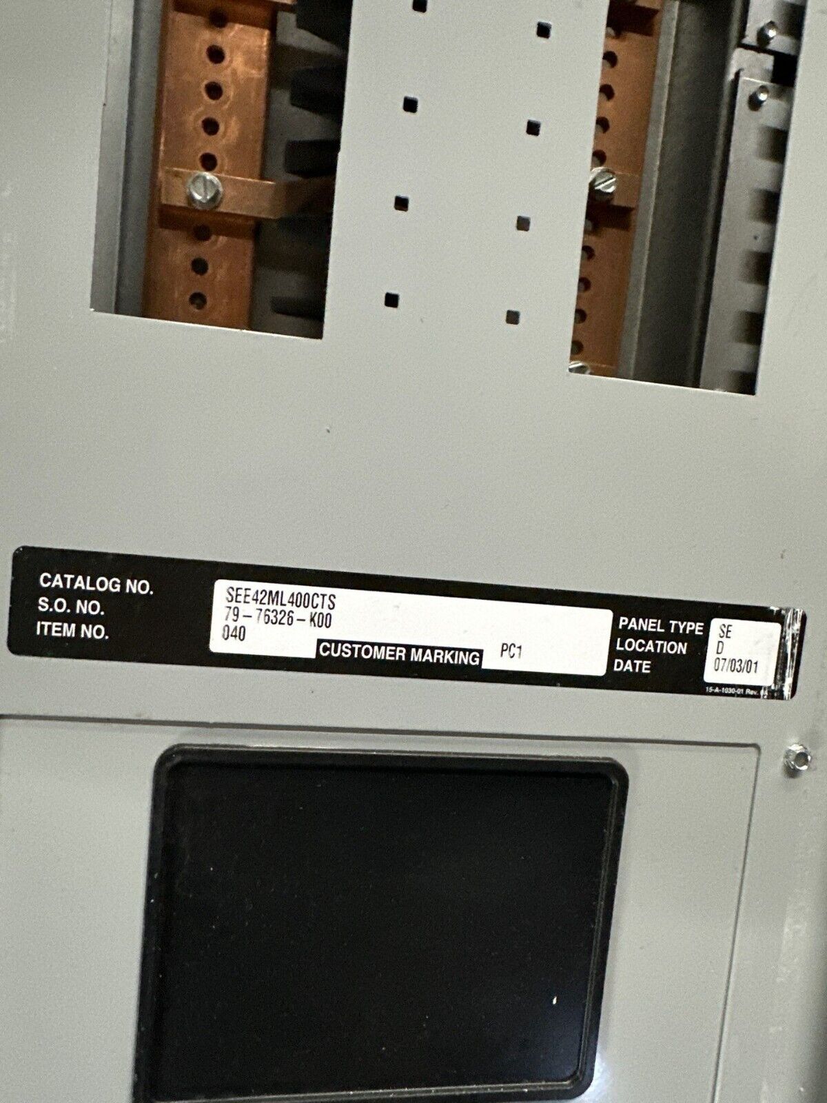 Siemens SEE42ML400CTS SE Panelboard 400A 480Y/277V 3PH 4W 42 Circuit MLO SBD68 P271 Used