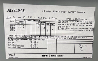 Eaton DH221FGK New