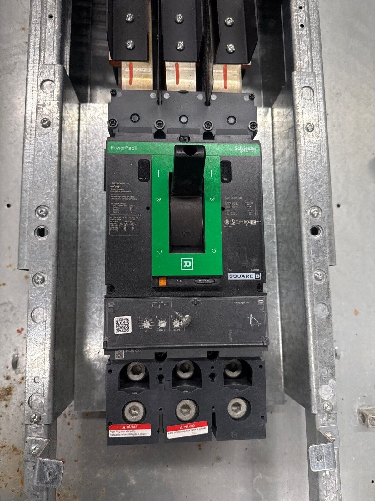 Square D NF Panelboard 600A 480Y/277V 3PH 4W 42 Cir Indoor Encl MCB LGP36600U31X P608 Used